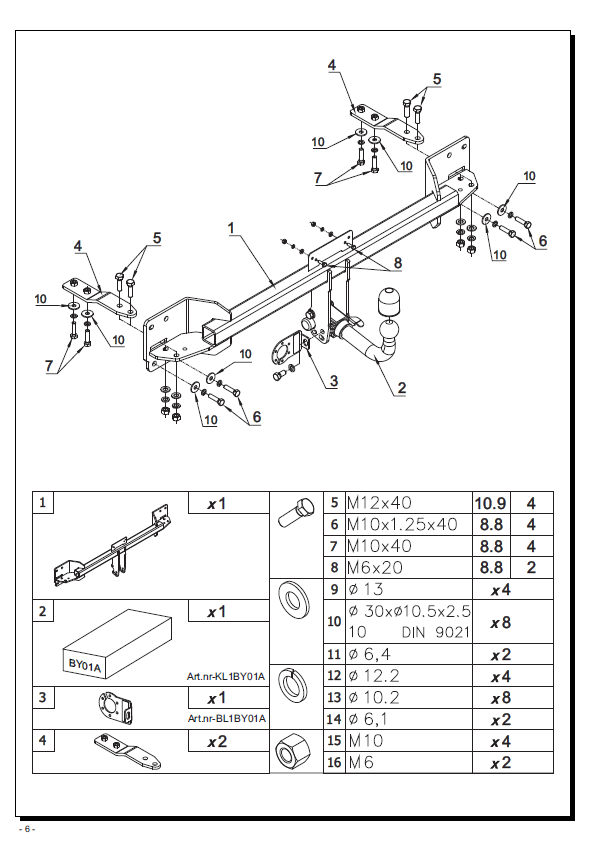 BYD Seal U Anhängerkupplung horizontal abnehmbar mit Hebel (2024+) | BY01A