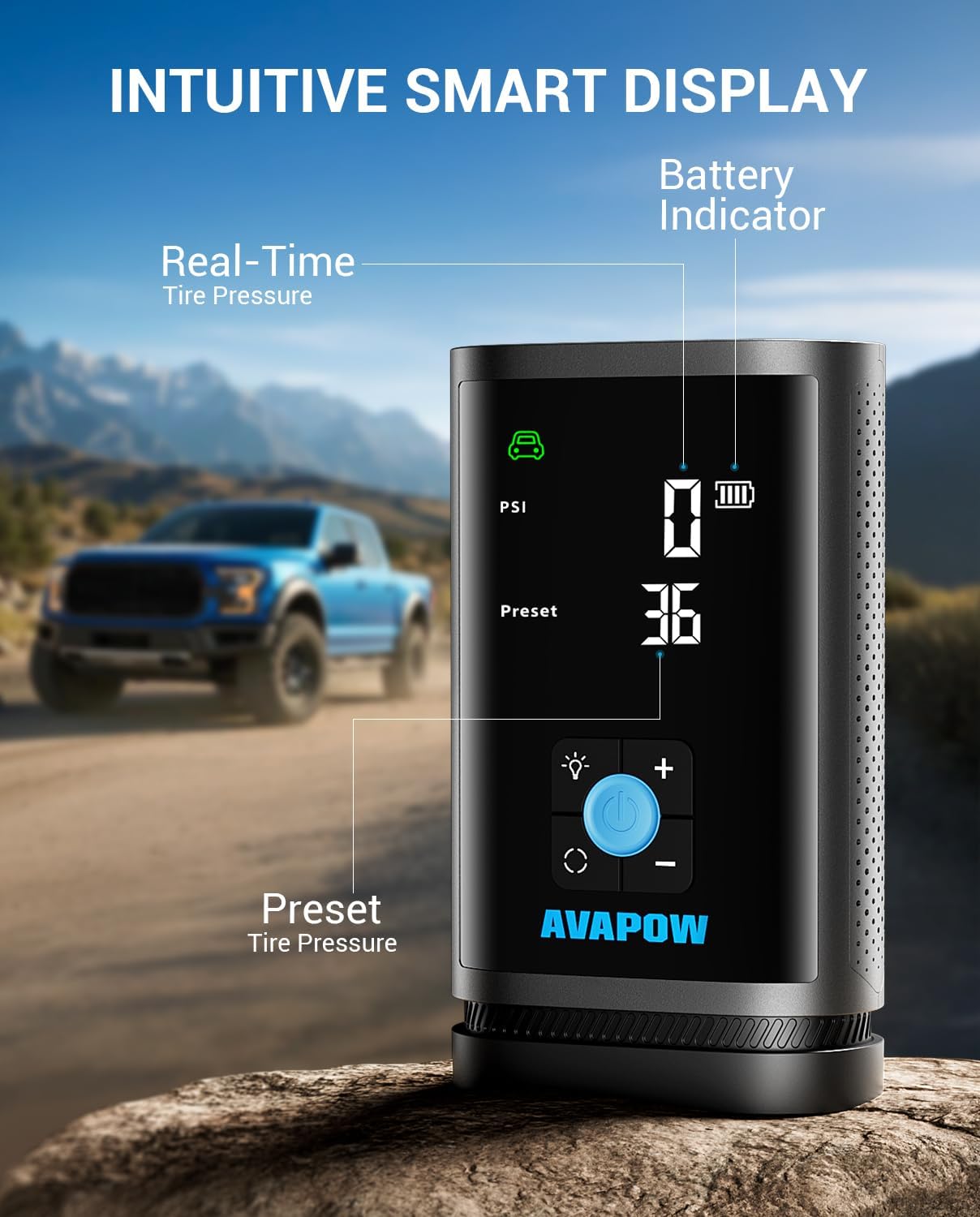 AVAPOW JP3 | 3000A Akü Takviye Cihazı & Lastik Şişirme Kompresörü | 16000mAh