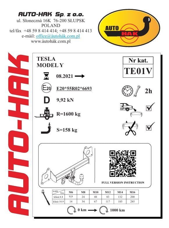 Tesla Model Y Tow Hitch TE01V