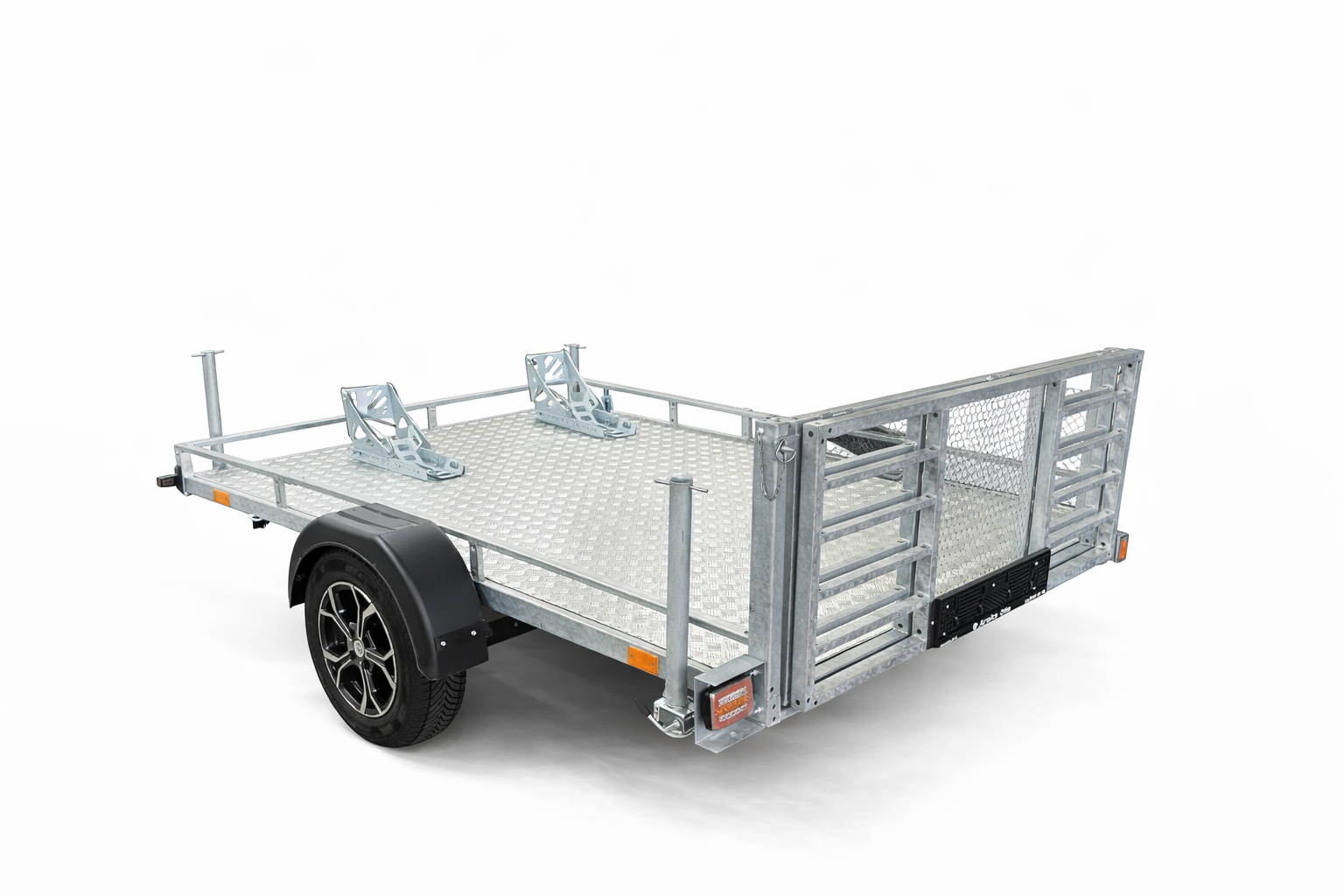 Motorsiklet Taşıma Römorku | Arka Bariyerli Galvaniz Profesyonel Motosiklet Treyleri