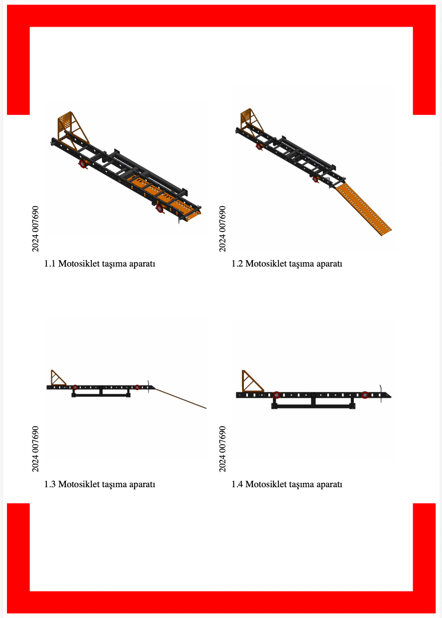 Sabit Motosiklet Taşıma Aparatı | Profesyonel Motor Treyleri