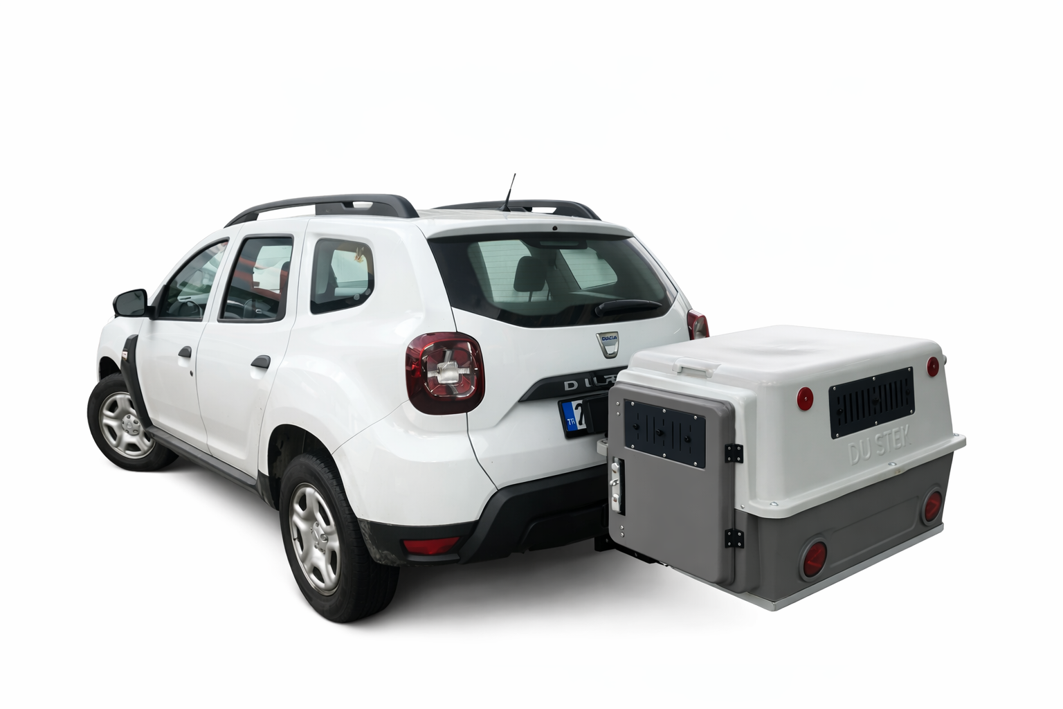 Köpek Taşıma Kutusu | Çeki Demirine Takılan Alüminyum Araç Arkası Köpek Taşıyıcı