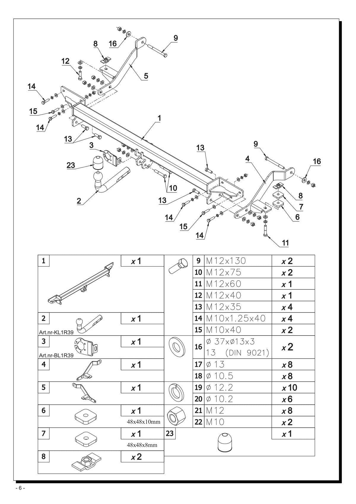 Ducato Tow Bar Fixed 2006 R39
