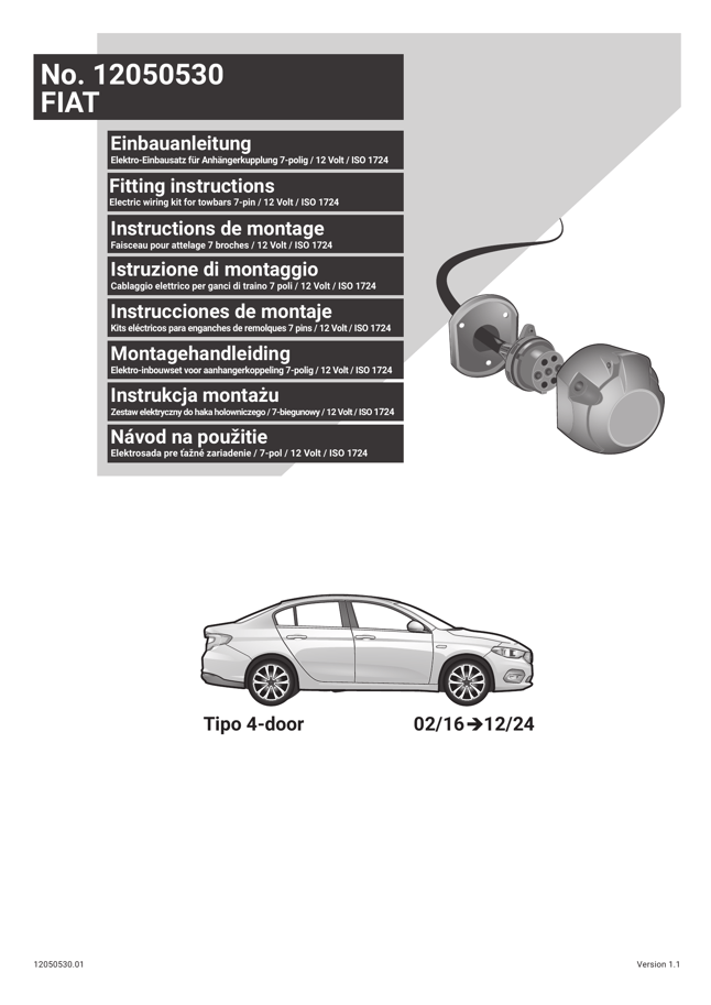 Fiat Egea 2016–2024 13 Pin Römork Elektrik Tesisatı | Sedan, SW, Hatchback