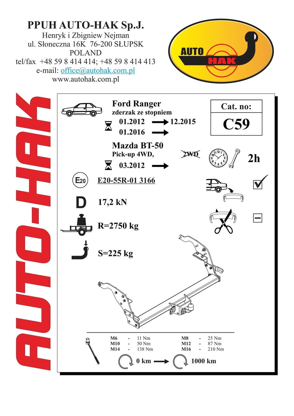 Ranger Anhängerkupplung Flansch 2012 C59