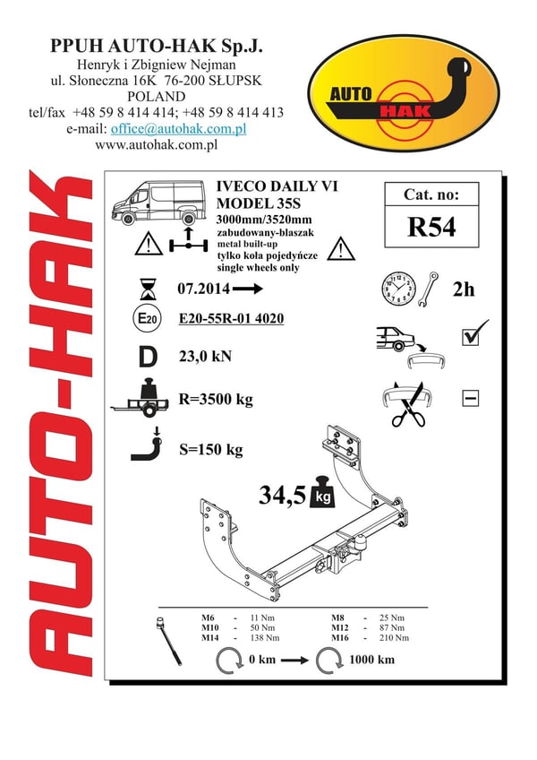 Iveco Daily Towbar Flanged Model (2014+) | I01