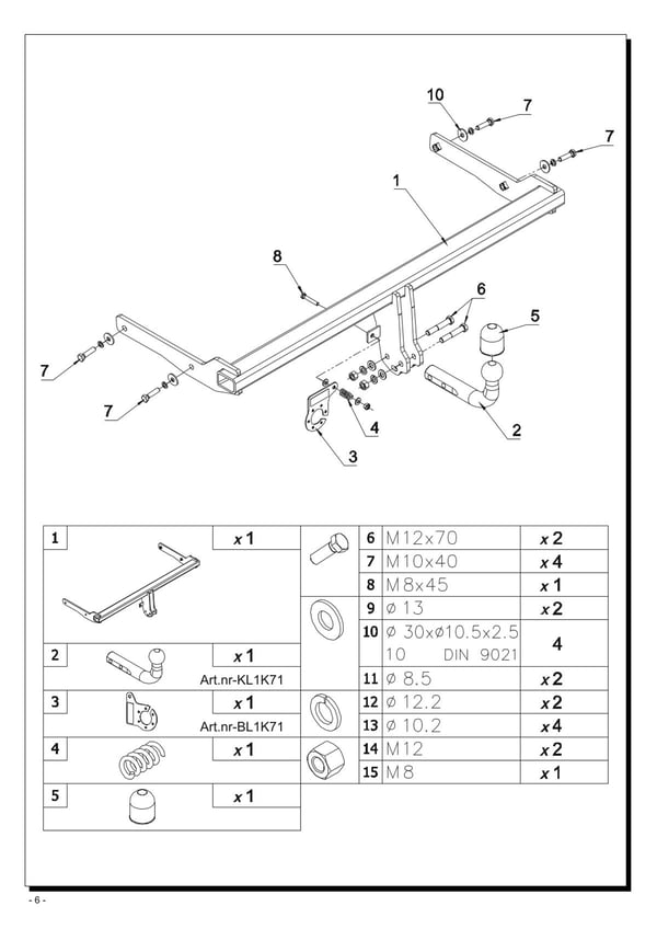 T-Roc Towbar Fixed 2017 | K71
