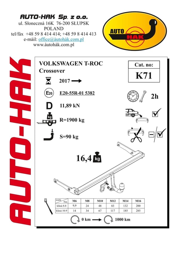 T-Roc Towbar Fixed 2017 | K71