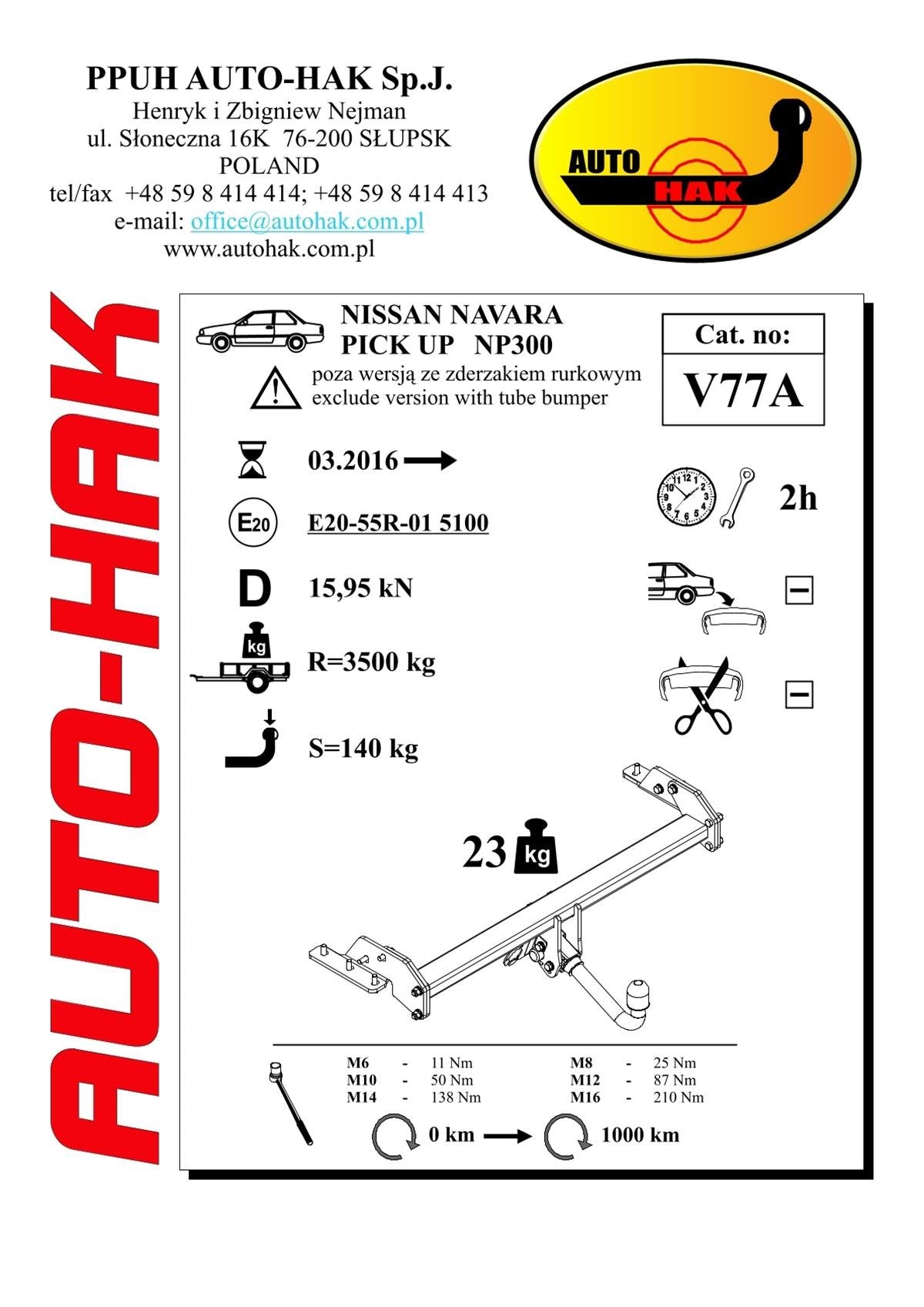 Nissan Navara NP300 Anhängerkupplung V77A