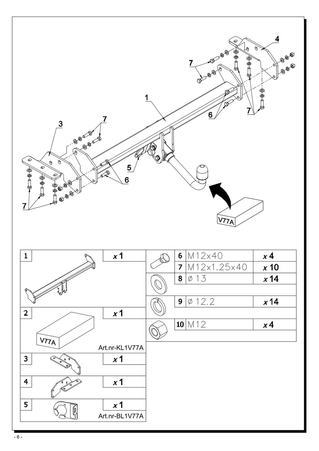 Nissan Navara NP300 Anhängerkupplung V77A