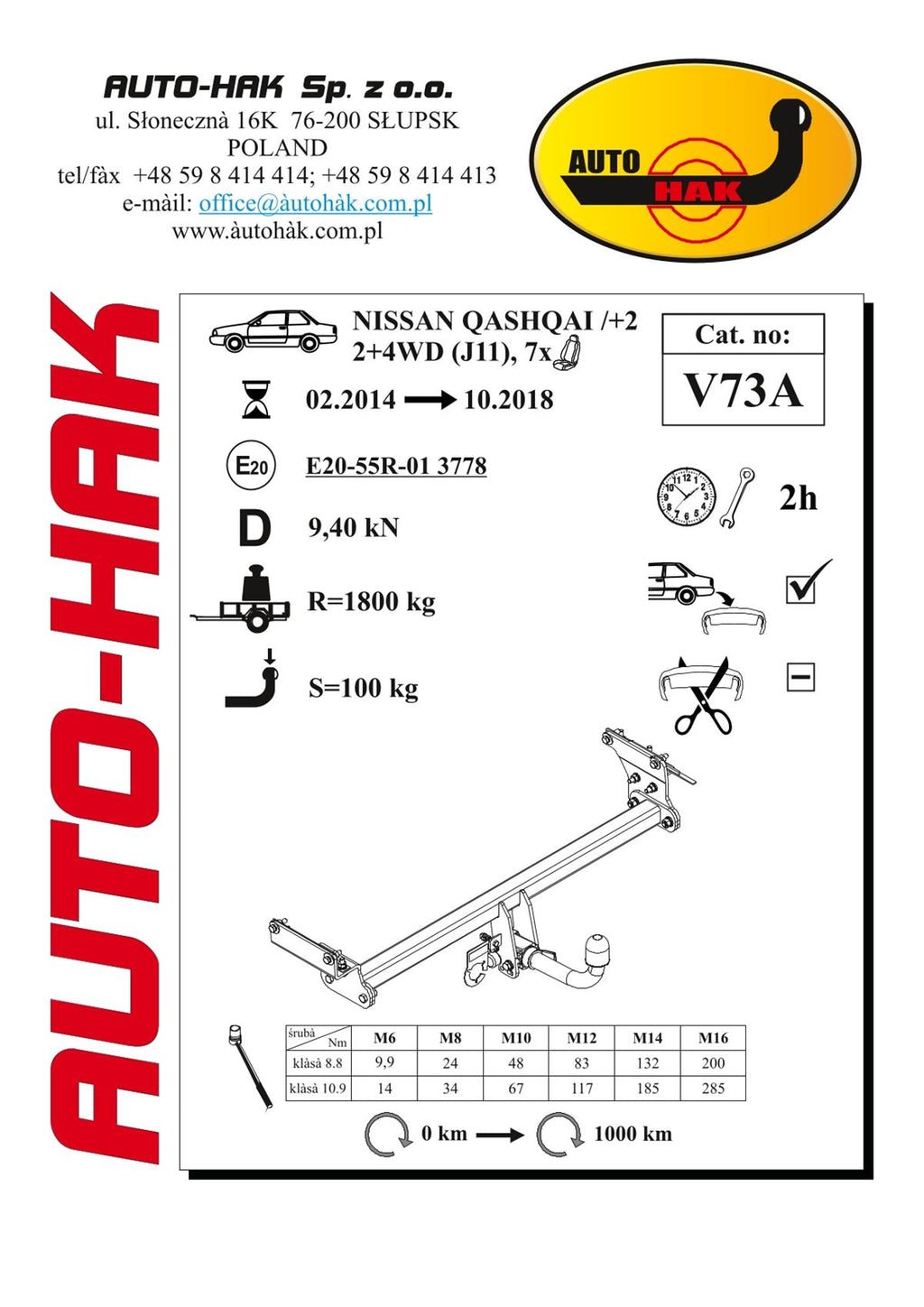 Nissan Qashqai Anhängerkupplung V73A