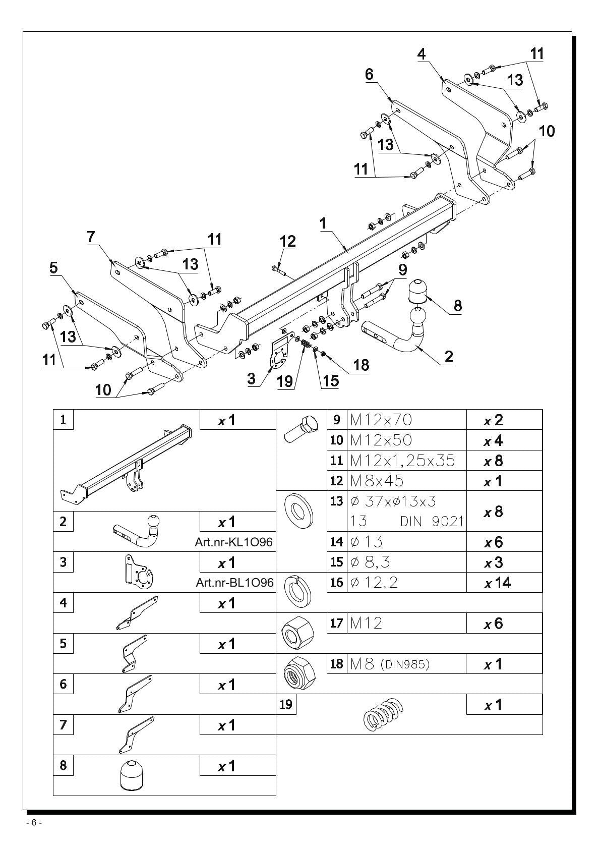 RAV4 Tow Bar Fixed 2018 O96-RAV4